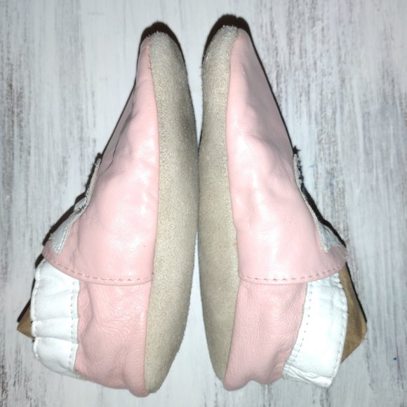 Robeez Pink cat Leather Soft Sole Moccasins - Picture 3 of 7